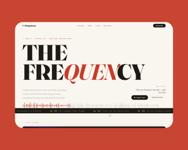 The Frequency Podcast website screenshot