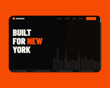 IronWorks Construction website screenshot